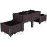 Cisvio 4-Pieces Free Splicing Injection Plastic Planting Box Brown-dk