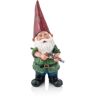 Alpine 11 in. Tall Outdoor Hunting Garden Gnome with Green Shirt Yard Statue, Multicolor