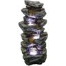 Watnature 40 in. Outdoor Fountain, Soothing Tranquility Stacked Simulated Rock Water Fountain with LED Lights for Garden Yard Deck