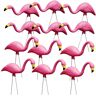 Bloem Pink Plastic Flamingos Garden Yard Stake Decor (12-Pack)