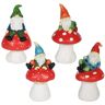 Exhart Can't See Hat on Mushrooms, 4.3 in. x 7 in. Gnomes Garden Statue (4-Pack)