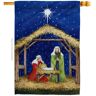 Breeze Decor 28 in. x 40 in. Nativity of Jesus House Flag Double-Sided Winter Decorative Vertical Flags