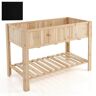 HONEY JOY 47 in. x 23 in. x 35 in. Raised Garden Bed W/Shelf & Liner Elevated Wood Planter Box Outdoor Standing Planter Bed W/Legs