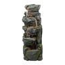 canadine 52 in. Tall 5-Tier Polyresin Fountain Natural Rock Stone Water Feature Large Freestanding Fountain with LED Light
