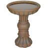 Watnature 22 in. Cement Outdoor Bird Bath - Fibre Reinforced Concrete Modern Birdbath with Pedestal for Garden, Patio, Yard, Lawn