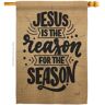 Angeleno Heritage MADE AND DESIGNED LOS ANGELES CALIFORNIA 28 in. x 40 in. Jesus the Reason Winter House Flag Double-Sided Decorative Vertical Flags