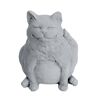 Cast Stone Happy Fat Cat Garden Statue - Antique Gray