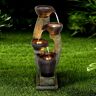 Watnature 40"H Modern Outdoor Fountain - 4 Crocks Outdoor Garden Fountain with Contemporary Design for House and Garden Art Decor