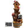 Alpine 32 in. H Solar-Powered Cascading Barrel Fountain and Cardinal Birdhouse