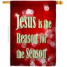 Breeze Decor 28 in. x 40 in. Jesus is the Reason Nativity House Flag Double-Sided Winter Decorative Vertical Flags