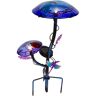 Trademark Innovations 12 in. Solar Mushroom Garden Stake Light with Dragonfly Design (Purple)