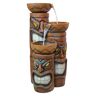 Design Toscano Cascading Aloha Tiki 3 Bowl Stone Bonded Resin Garden Fountain