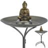 Good Directions 20 in. Pewter Copper with Buddha Birdbath