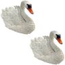 Design Toscano White Swan Garden Statue Set (2-Piece)