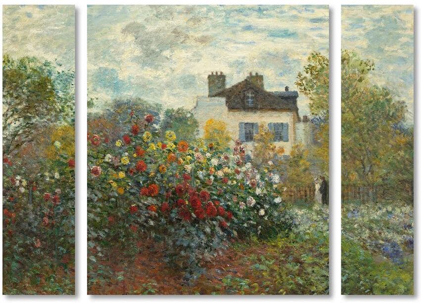 Trademark Fine Art 30 in. x 41 in. "Artist's Garden In Argenteuil" by Claude Monet Printed Canvas Wall Art