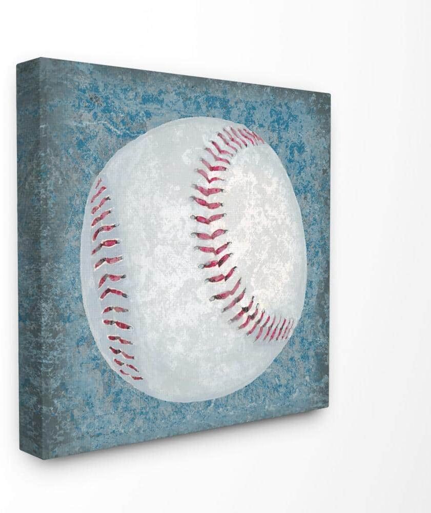 Stupell Industries 17 in. x 17 in. "Grunge Sports Equipment Baseball" by Studio W Printed Canvas Wall Art