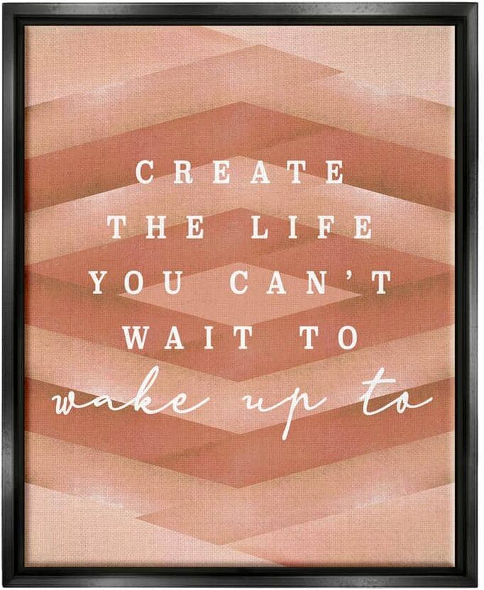 The Stupell Home Decor Collection Uplifting Inspirational Quote Geometric Design by Lil' Rue Floater Frame Typography Wall Art Print 21 in. x 17 in.