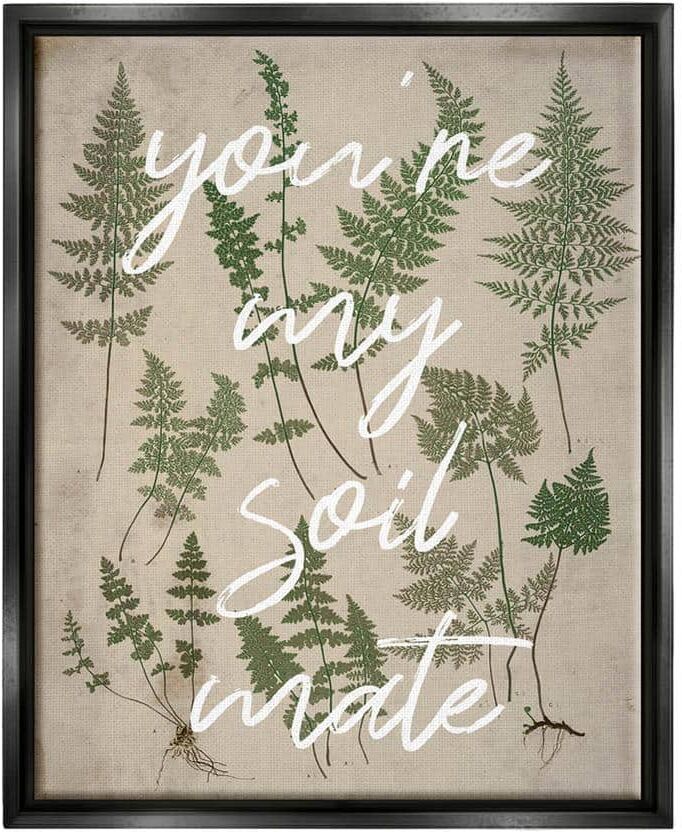 The Stupell Home Decor Collection You're My Soil Mate Rustic Fern Motif Calligraphy by Lil' Rue Floater Frame Country Wall Art Print 21 in. x 17 in.