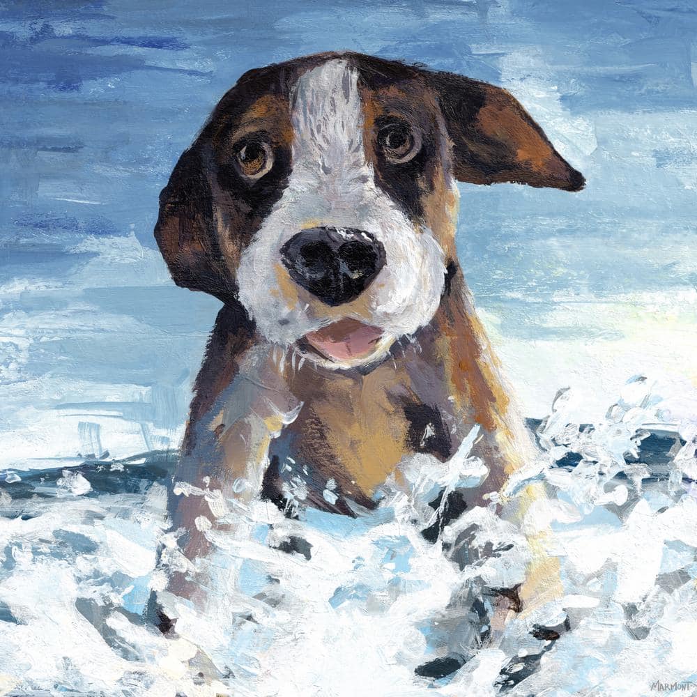 Carter's Beach Day by Unframed Canvas Animal Art Print 32 in. x 32 in.