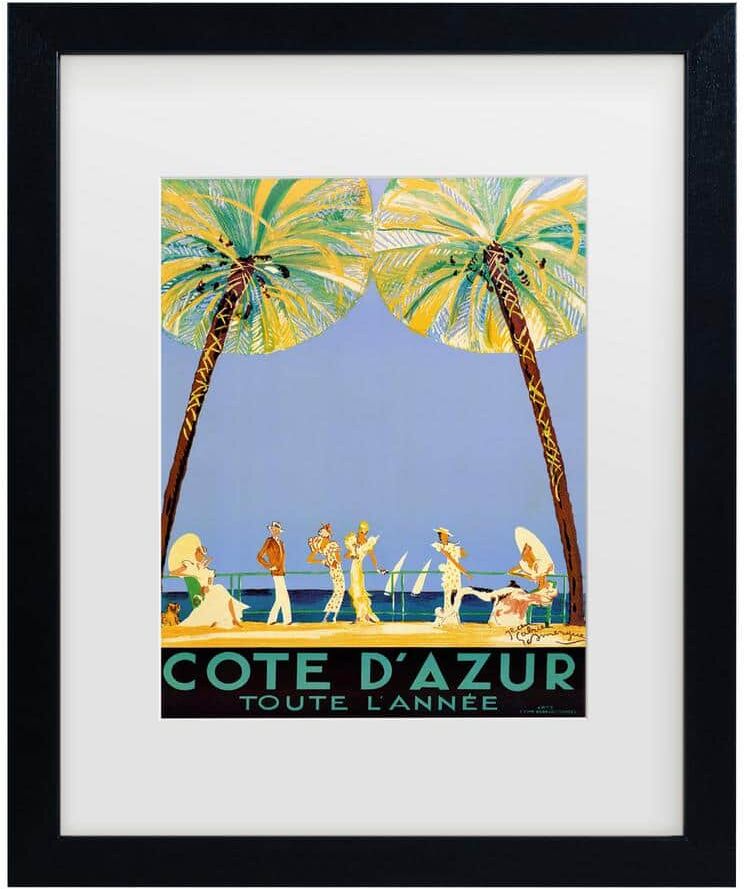 Trademark Fine Art Cote D'Azur by Jean Dumergue Framed Travel Art Print 22 in. x 18 in.