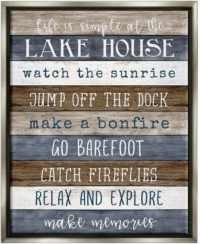 The Stupell Home Decor Collection Life Is Simple Lake House List Design By Natalie Carpentieri Floater Framed Typography Art Print 21 in. x 17 in.