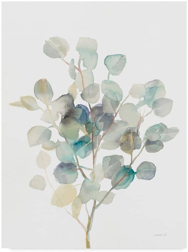 Trademark Fine Art 19 in. x 14 in. "Eucalyptus III White" by Danhui Nai Printed Canvas Wall Art