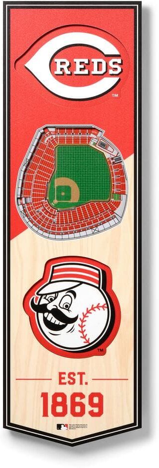 YouTheFan MLB Cincinnati Reds 6 in. x 19 in. 3D Stadium Banner-Great American Ball Park