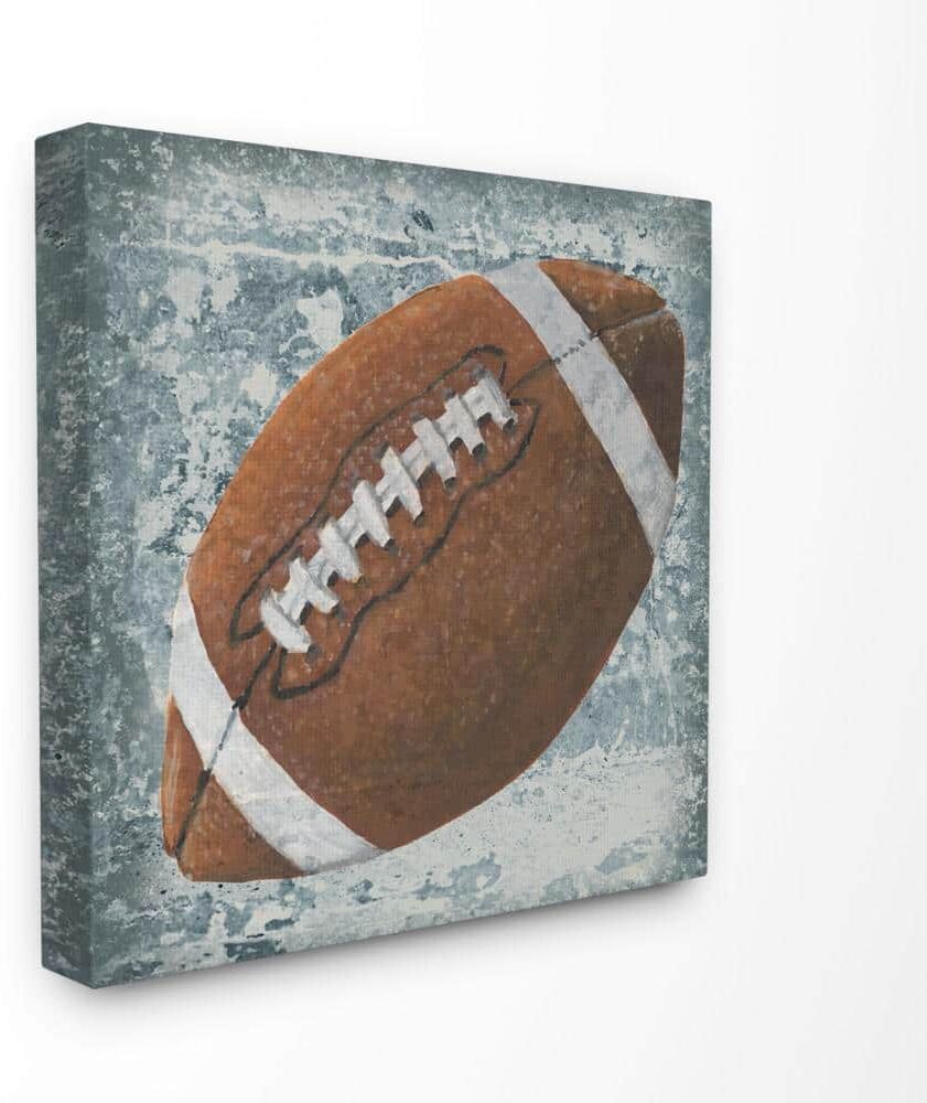 Stupell Industries 17 in. x 17 in. "Grunge Sports Equipment Football" by Studio W Printed Canvas Wall Art