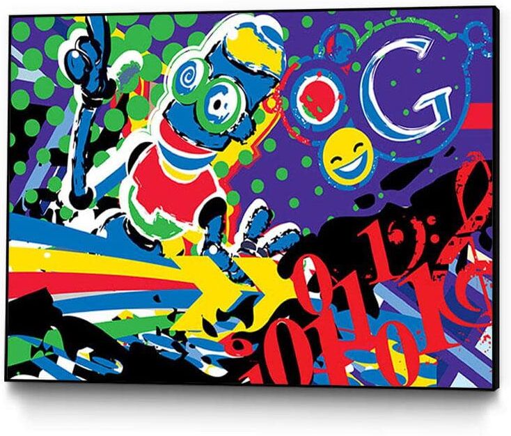 28 in. x 22 in. "Robot Google" by Ray Lengel Framed Wall Art