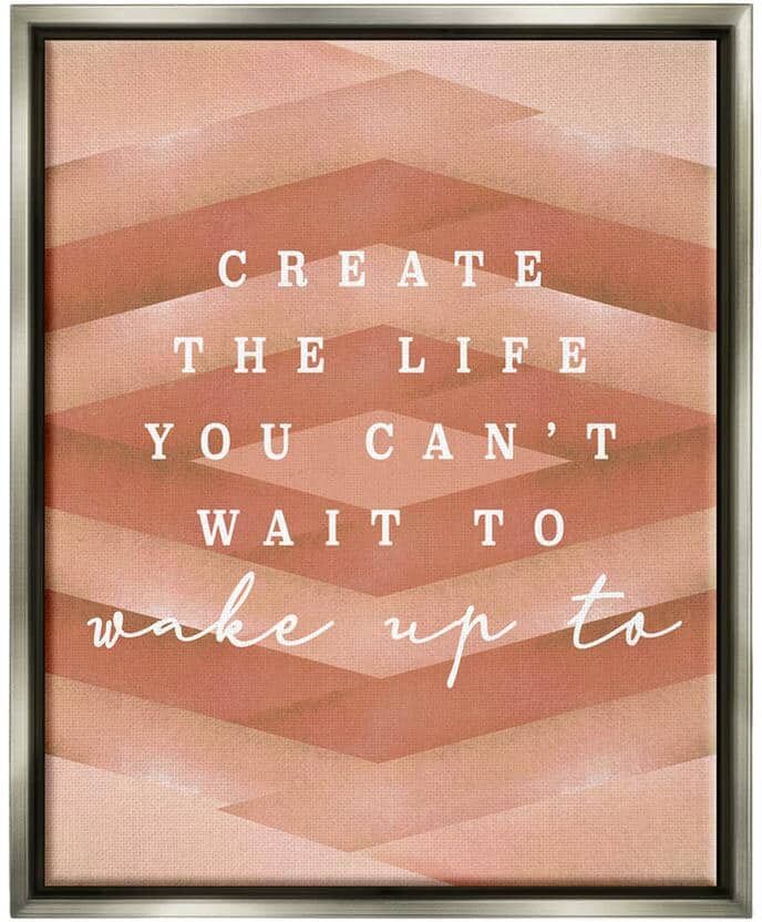 The Stupell Home Decor Collection Uplifting Inspirational Quote Geometric Design by Lil' Rue Floater Frame Typography Wall Art Print 21 in. x 17 in.