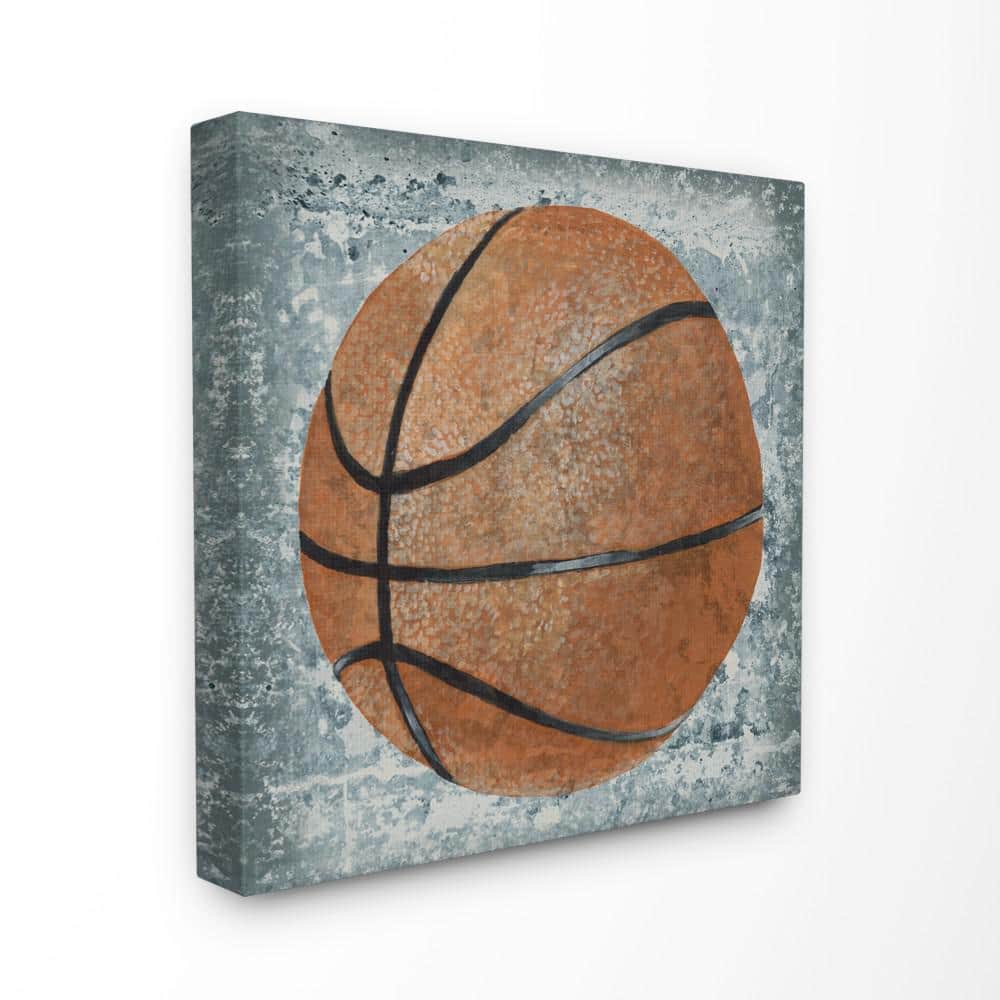 Stupell Industries 17 in. x 17 in. "Grunge Sports Equipment Basketball" by Studio W Printed Canvas Wall Art