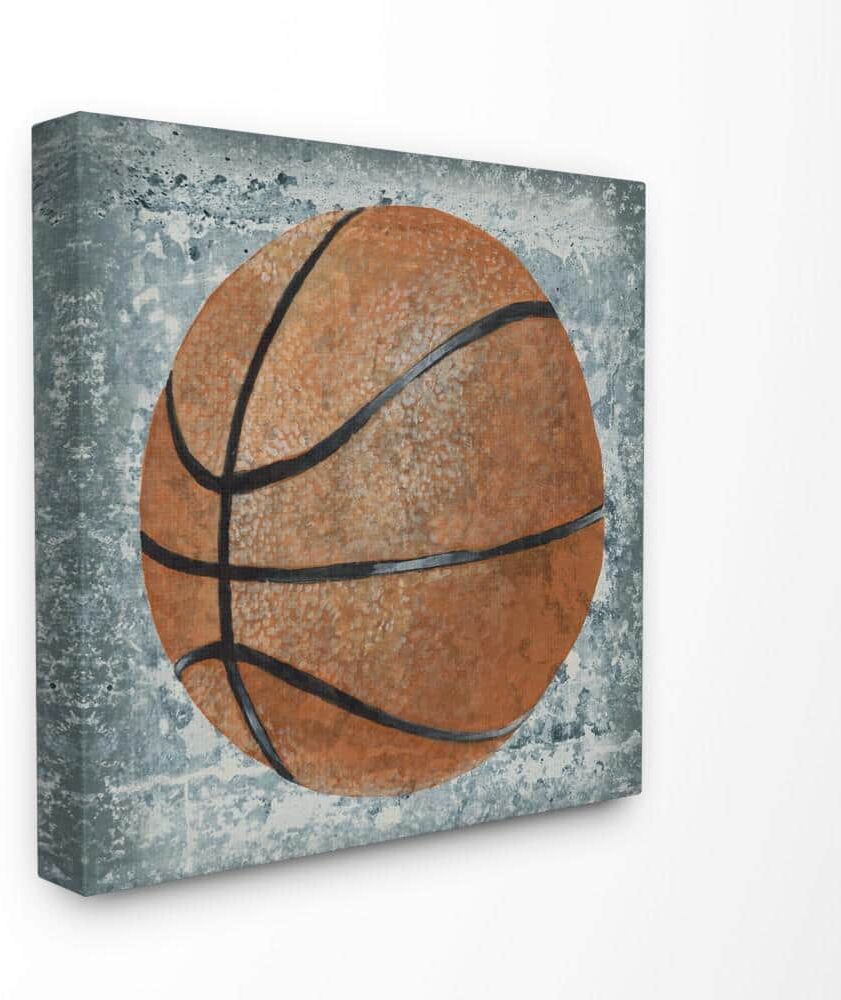 Stupell Industries 30 in. x 30 in. "Grunge Sports Equipment Basketball" by Studio W Printed Canvas Wall Art