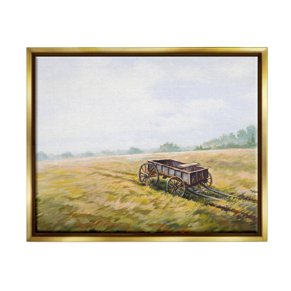 The Stupell Home Decor Collection Wild West Wagon Cart Rural Hill Farm Scenery by Bruce Nawrocke Floater Frame Nature Wall Art Print 31 in. x 25 in.