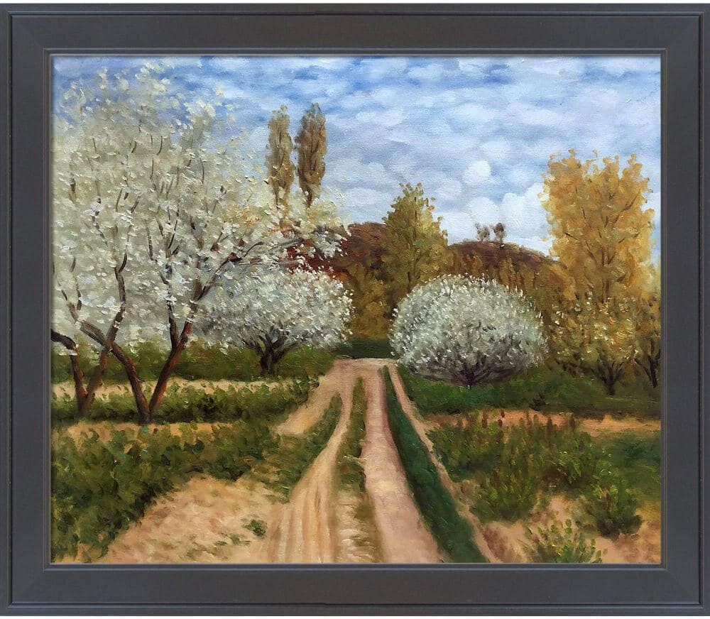 LA PASTICHE Trees in Bloom by Claude Monet Gallery Black Framed Nature Oil Painting Art Print 24 in. x 28 in.