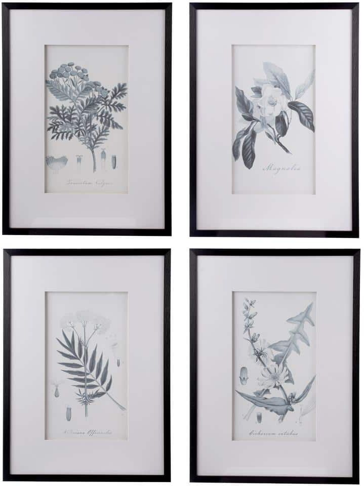 A & B Home Botanical 4-Piece Framed Nature Art Print 27.6 in. x 19.7 in.