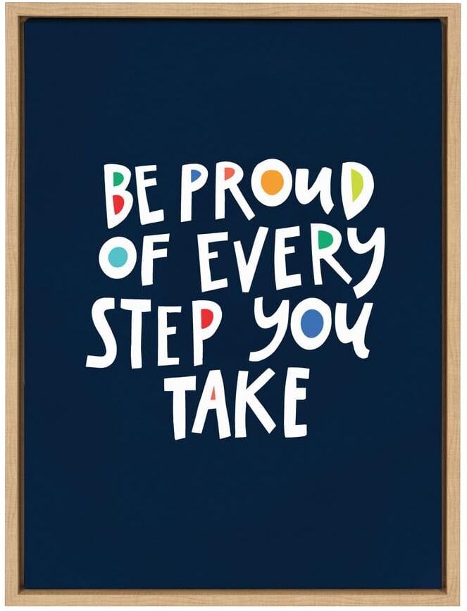 Kate and Laurel Sylvie "Be Proud" by Jenn Van Wyk Framed Canvas Wall Art 24 in. x 18 in.