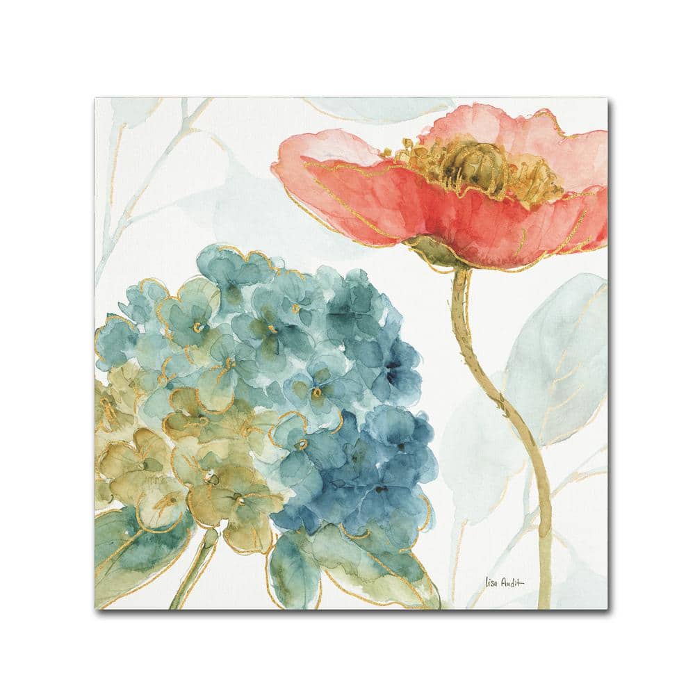 Trademark Fine Art 24 in. x 24 in. "Rainbow Seeds Flowers IV" by Lisa Audit Printed Canvas Wall Art