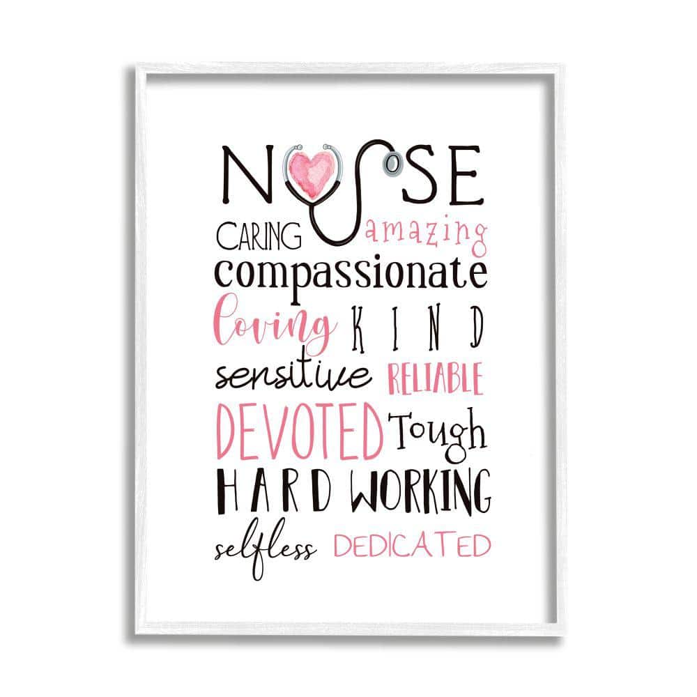 Stupell Industries Nurse Inspirational Healthcare Gratitude By Elizabeth Tyndall Framed Print Abstract Texturized Art 16 in. x 20 in.