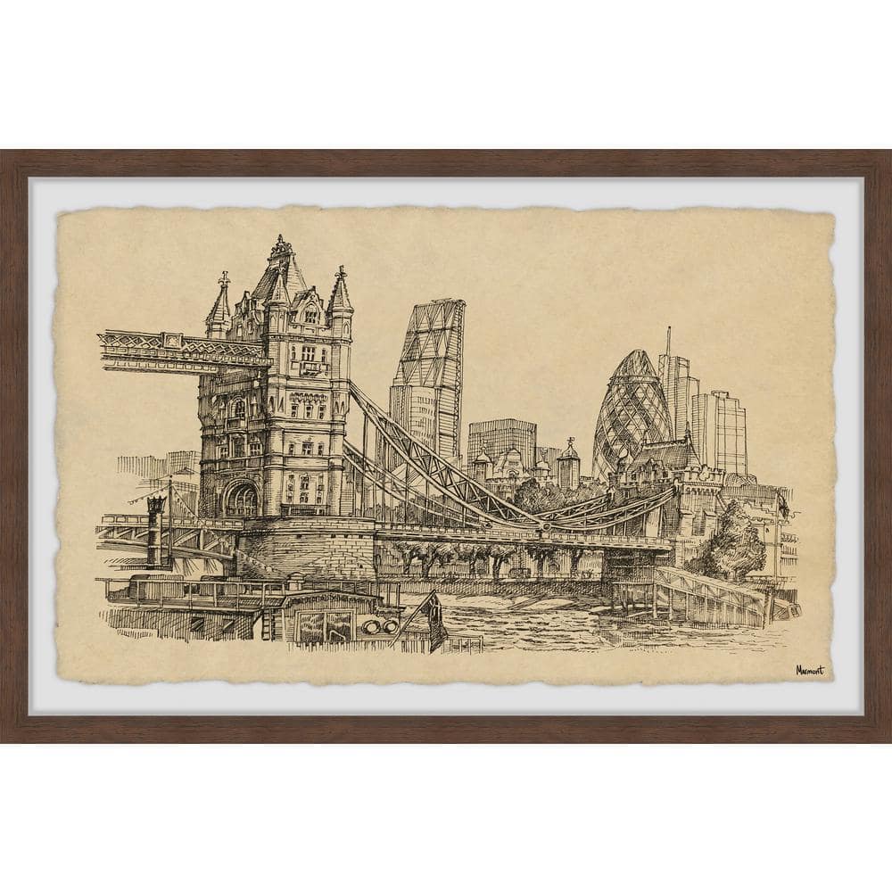London Cityscape by Marmont Hill Framed Architecture Art Print 16 in. x 24 in.