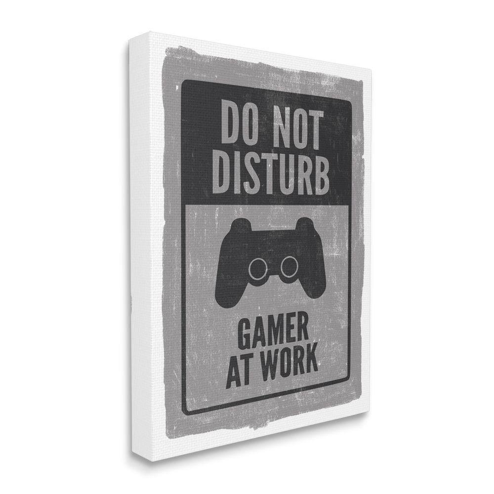 Stupell Industries Don't Disturb Gamer Video Game Controller by Lux + Me Designs Unframed Fantasy Canvas Wall Art Print 36 in. x 48 in.