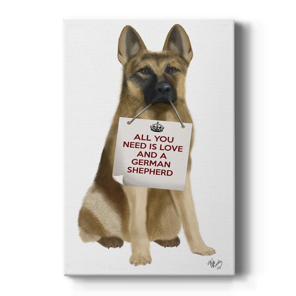Love and German Shepherd By Wexford Homes Unframed Giclee Home Art Print 18 in. x 12 in.