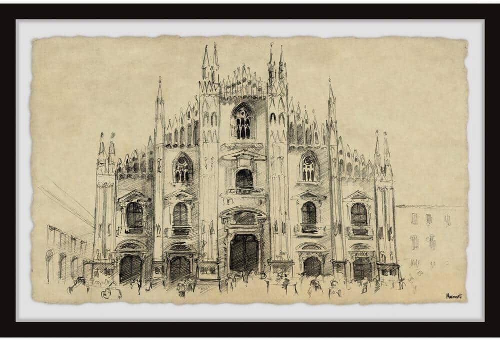 Milan Cathedral by Marmont Hill Framed Architecture Art Print 16 in. x 24 in.