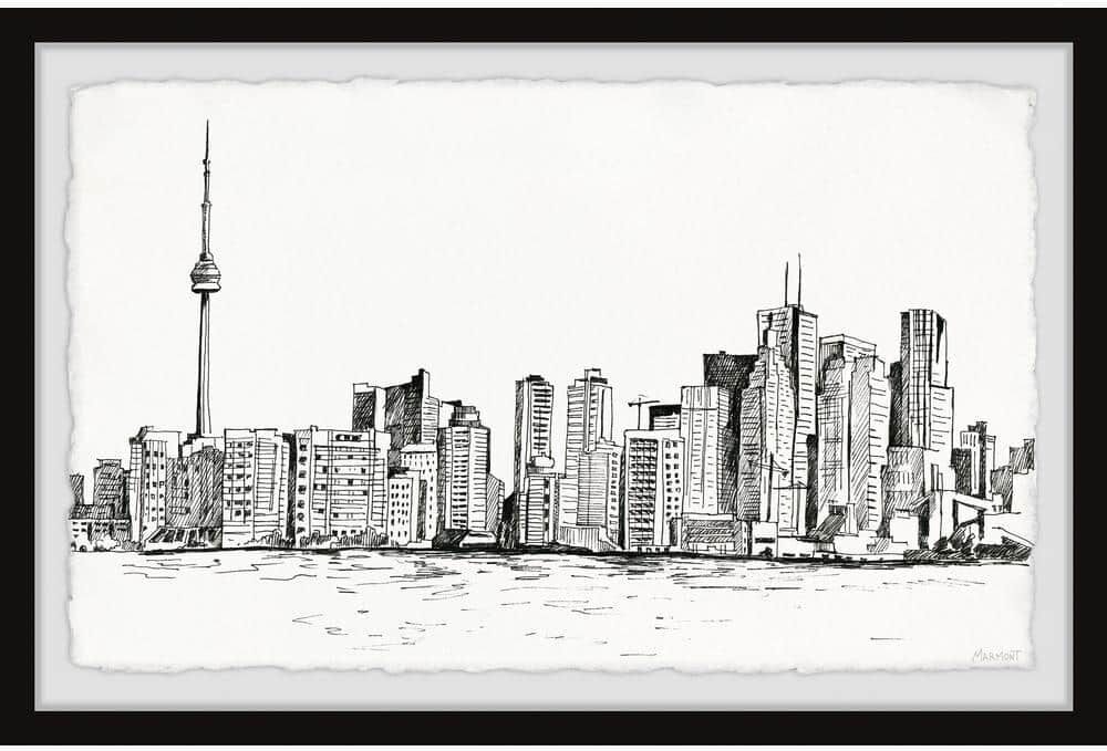 Towering CN Tower by Marmont Hill Framed Architecture Art Print 30 in. x 45 in.