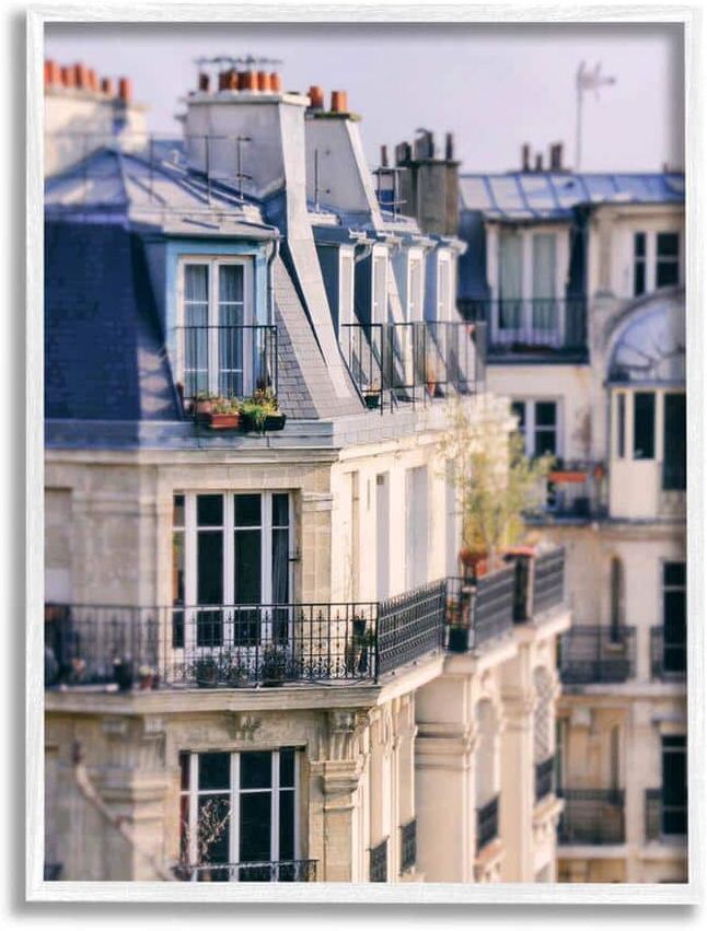 The Stupell Home Decor Collection Parisian Architecture Buildings Design by Carina Okula Framed Architecture Art Print 30 in. x 24 in.