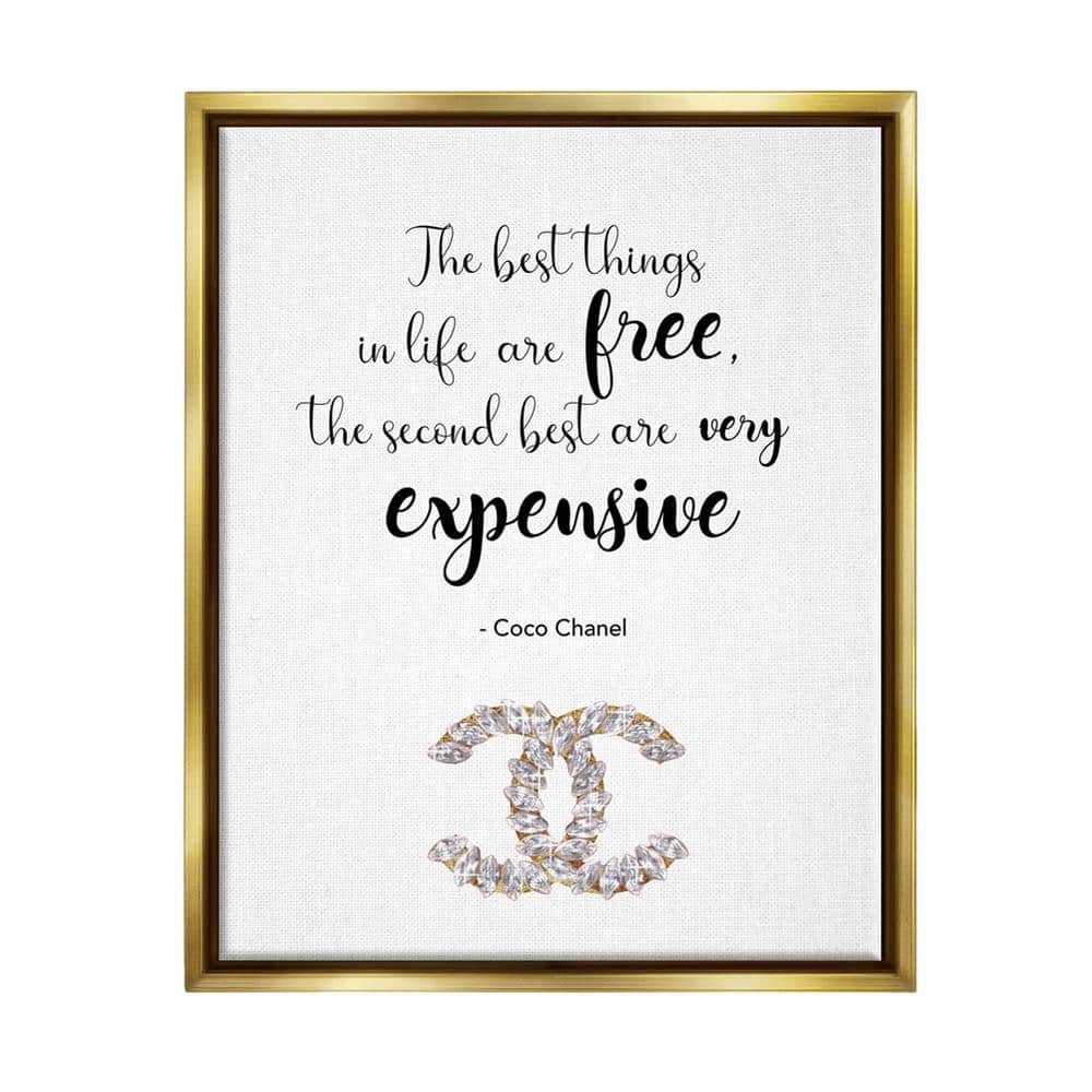 The Stupell Home Decor Collection Second Best Things In Life Quote Brand Glam Text by Ziwei Li Floater Frame Typography Wall Art Print 21 in. x 17 in.