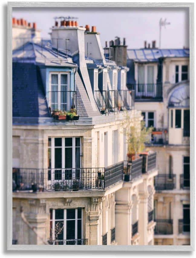 The Stupell Home Decor Collection Parisian Architecture Buildings Design by Carina Okula Framed Architecture Art Print 14 in. x 11 in.