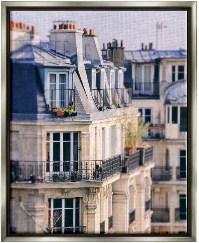 The Stupell Home Decor Collection Parisian Architecture Buildings Design by Carina Okula Floater Framed Architecture Art Print 31 in. x 25 in.