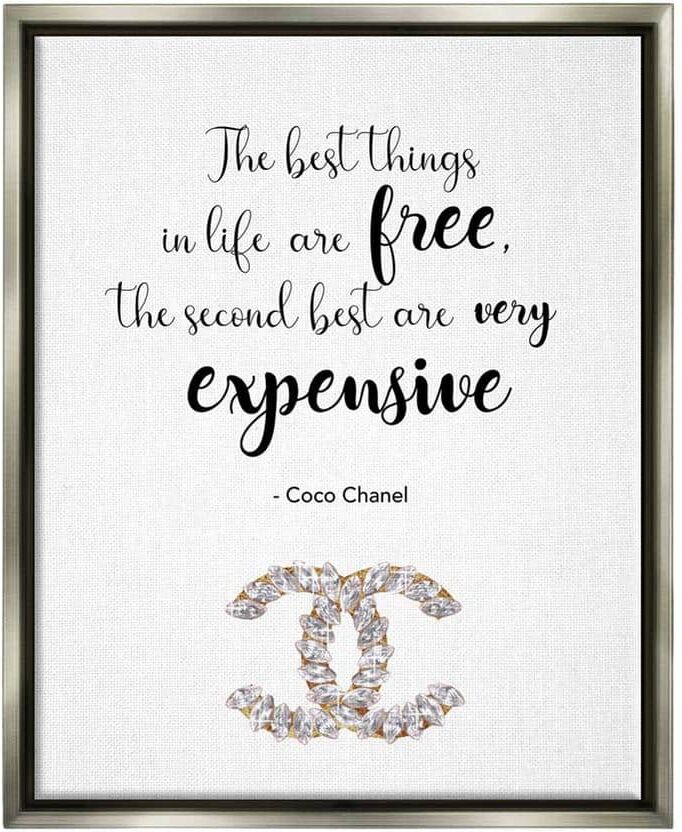 The Stupell Home Decor Collection Second Best Things In Life Quote Brand Glam Text by Ziwei Li Floater Frame Typography Wall Art Print 21 in. x 17 in.