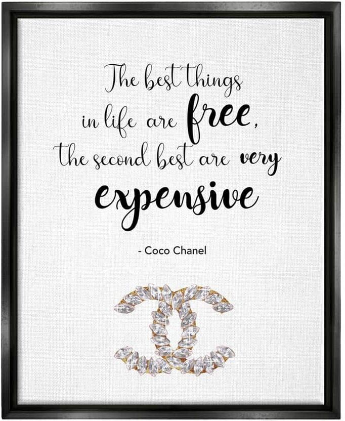 The Stupell Home Decor Collection Second Best Things In Life Quote Brand Glam Text by Ziwei Li Floater Frame Typography Wall Art Print 21 in. x 17 in.