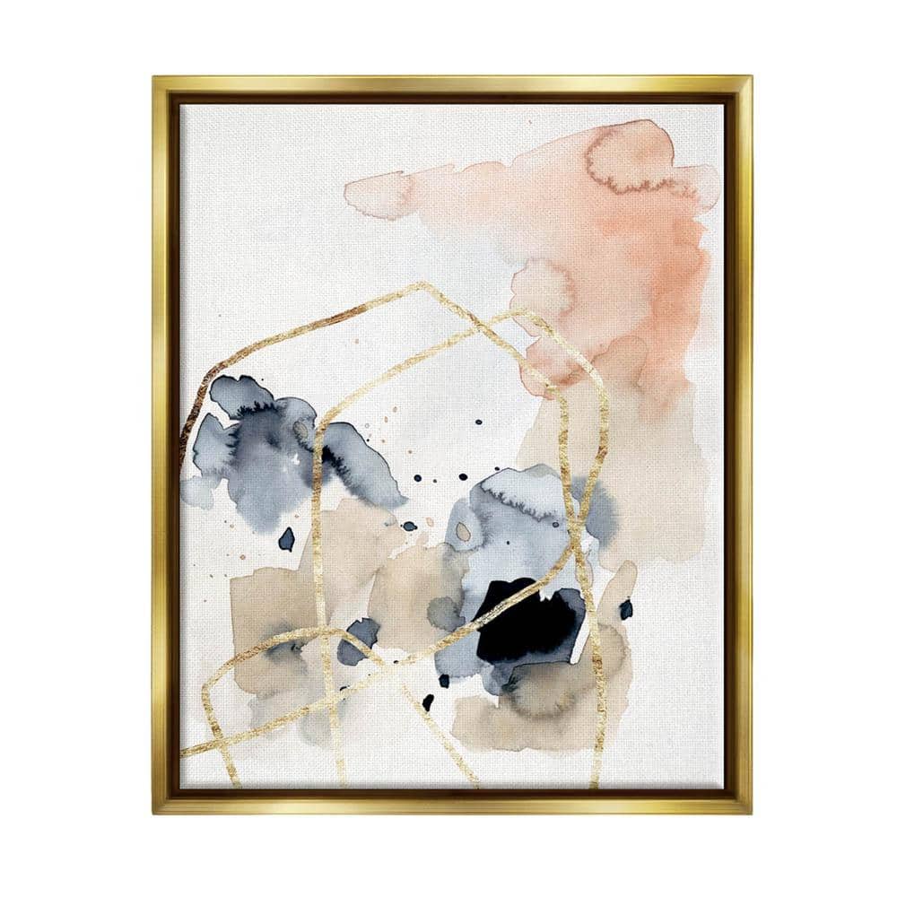 The Stupell Home Decor Collection Abstracted Musical Beats Boho Inspired Design by Victoria Barnes Floater Frame Abstract Wall Art Print 25 in. x 31 in.